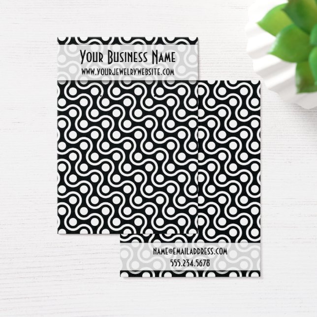 Retro Waves & Dots Patterns Earring Display Cards (Desk)