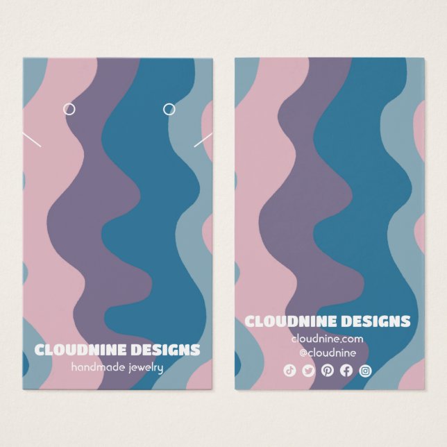 Retro Waves Earring Necklace Jewellery Display Car (Front & Back)