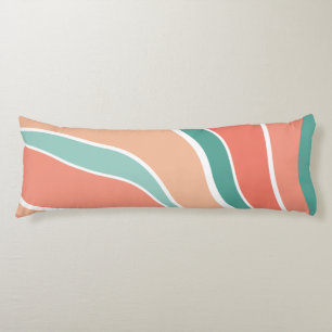 Retro Waves - Orange and Green Body Cushion