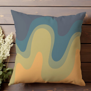 Retro Wavy Abstract III Cushion