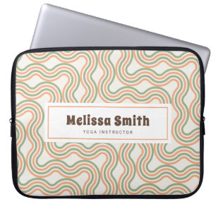 Retro Wavy Abstract Pattern Business Laptop Sleeve