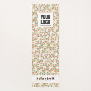 Retro Wavy Abstract Pattern Custom Yoga Mat