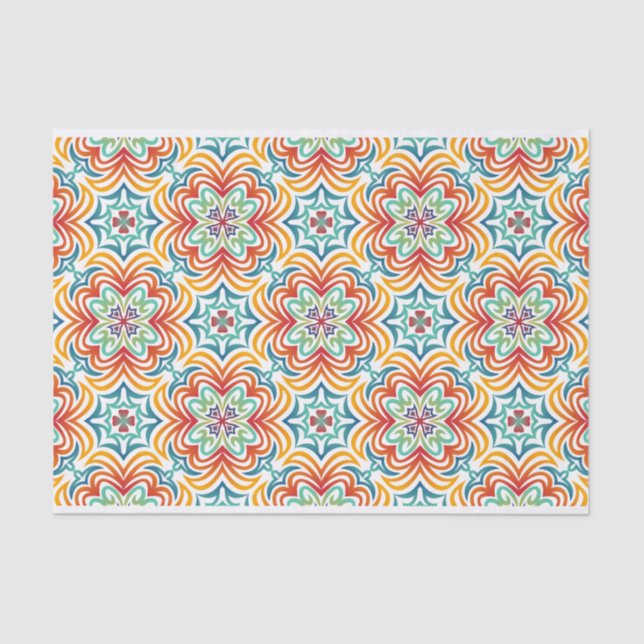 Retro Wavy Abstract Pattern Decoupage Tissue Paper (Front)