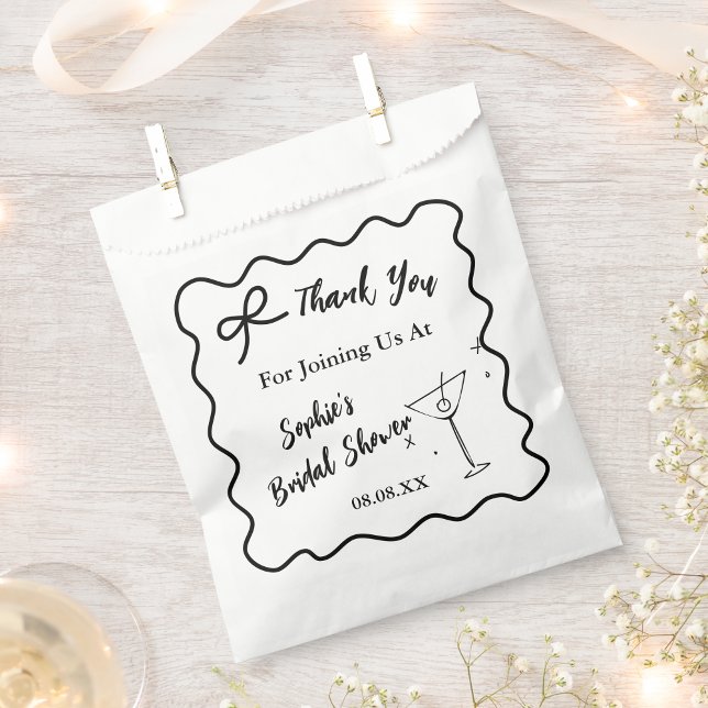 Retro Wavy Bridal Shower Favour Bag – Martini Glas (Creator Uploaded)