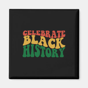 Retro Wavy Celebrate Black History Bhm African Pri Magnet