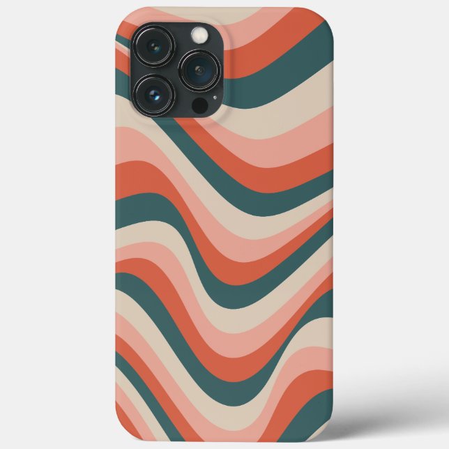 Retro Wavy Colourful Stripe Groovy Pattern Case-Mate iPhone Case (Back)