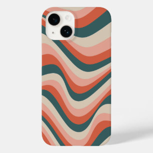 Retro Wavy Colourful Stripe Groovy Pattern Case-Mate iPhone 14 Case