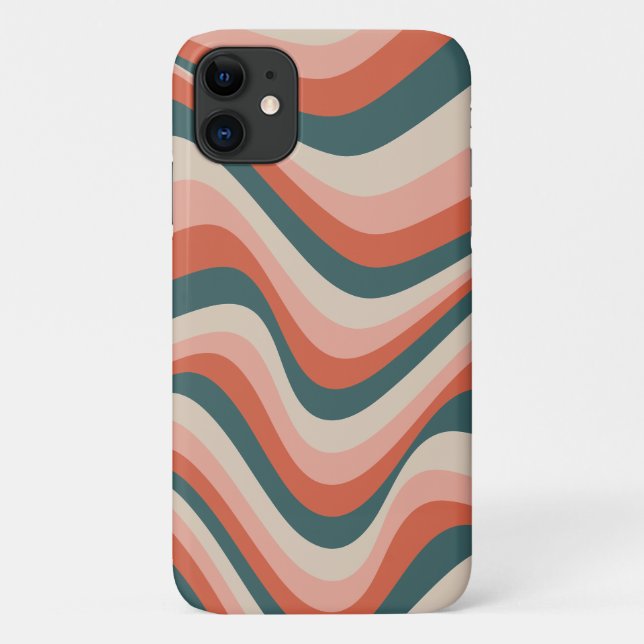 Retro Wavy Colourful Stripe Pattern Case-Mate iPhone Case (Back)
