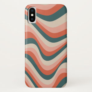 Retro Wavy Colourful Stripe Pattern iPhone X Case