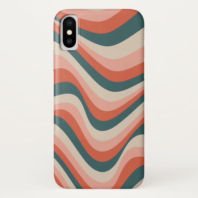 Retro Wavy Colourful Stripe Pattern Case-Mate iPhone Case (Back)