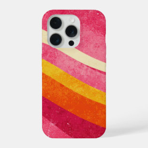 Retro Wavy Lines – Vintage Colour Background iPhone 15 Pro Case