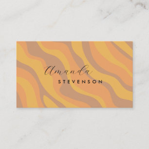 Retro wavy pattern business card