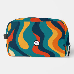 Retro Wavy Pattern Modern Abstract Make Up Bag