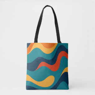 Retro Wavy Pattern Modern Abstract Tote Bag