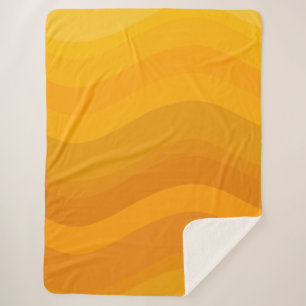 Retro Wavy Pattern Warm Earthy Tones Aesthetic Sherpa Blanket