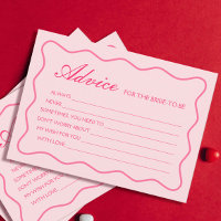 Retro Wavy Pink Advice for the bride Card