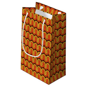 Retro Wavy Stripe Groovy 70s Color Vibe Small Gift Bag
