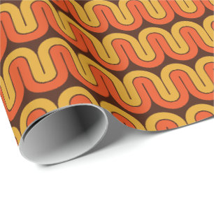 Retro Wavy Stripe Groovy 70s Color Vibe Wrapping Paper