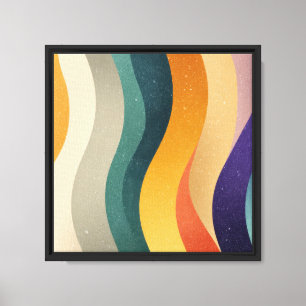 Retro Wavy Stripes Abstract Pattern Canvas Print