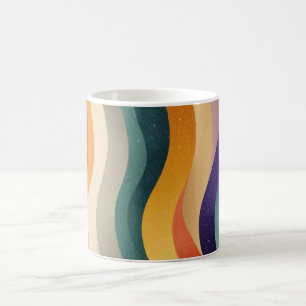 Retro Wavy Stripes Abstract Pattern Coffee Mug