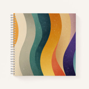 Retro Wavy Stripes Abstract Pattern Notebook