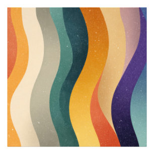Retro Wavy Stripes Abstract Pattern Photo Print
