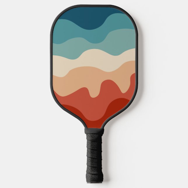 Retro Wavy Stripes Pickleball Paddle (Front)