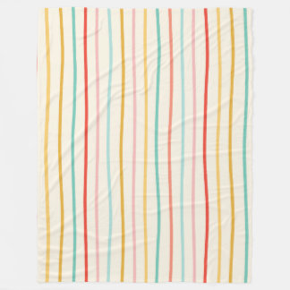 Retro Wavy Stripes Seamless Pattern Fleece Blanket