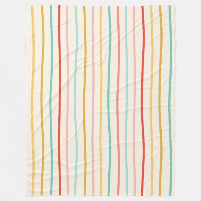 Retro Wavy Stripes Seamless Pattern Fleece Blanket (Front)