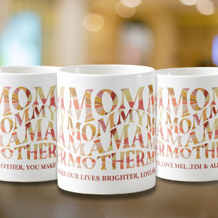 Retro Wavy Summer Sunset Vibes Mother's Day Coffee Mug