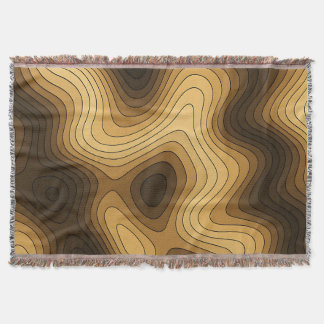 Retro Wavy Topographic Abstract Pattern Throw Blanket