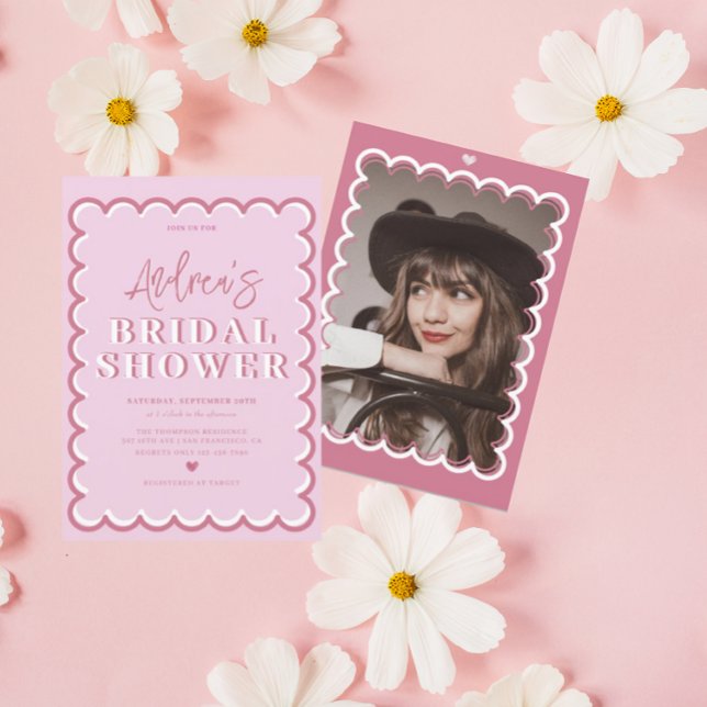 Retro Wavy |  Whimsical Bridal Shower Invitation (Creator Uploaded)