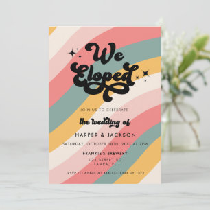 Retro We Eloped Colourful Wedding Invitation