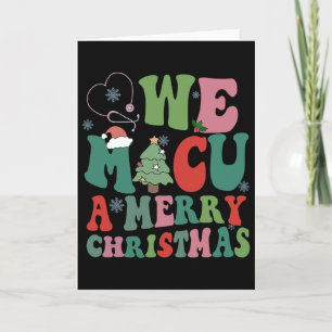 Retro We Micu A Merry Christmas Medical Icu Rn Aid Card
