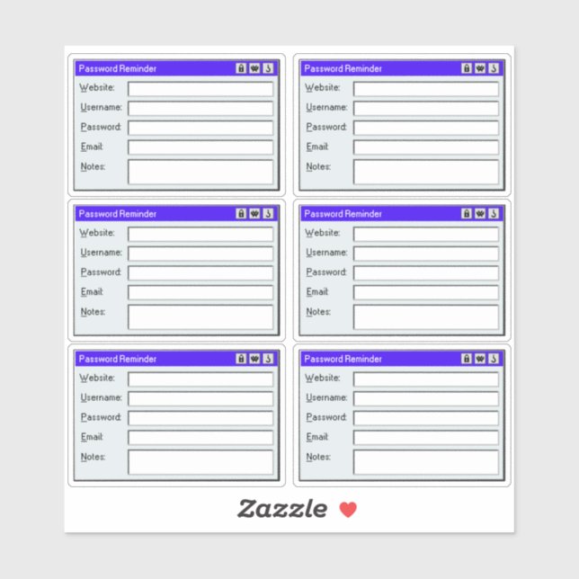 Retro Web Page Username Log Password Tracker  (Sheet)