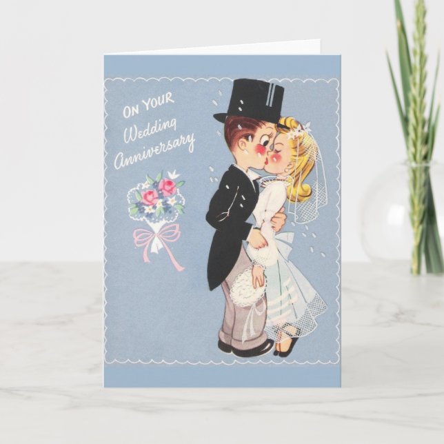 Retro Wedding Anniversary Card (Front)