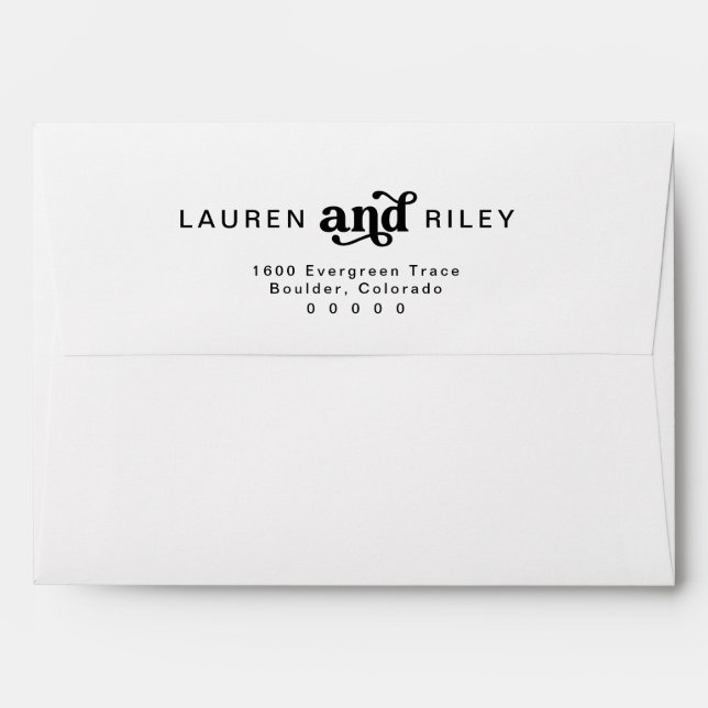 Retro Wedding Pre Addressed Envelope (Back (Top Flap))