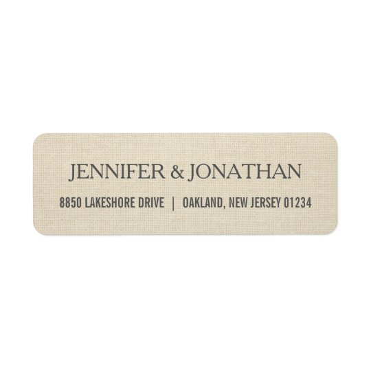 RETRO WEDDING VINTAGE TYPOGRAPHY LINEN RETURN ADDRESS LABEL