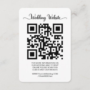 Retro Wedding Website QR Code RSVP Enclosure Card