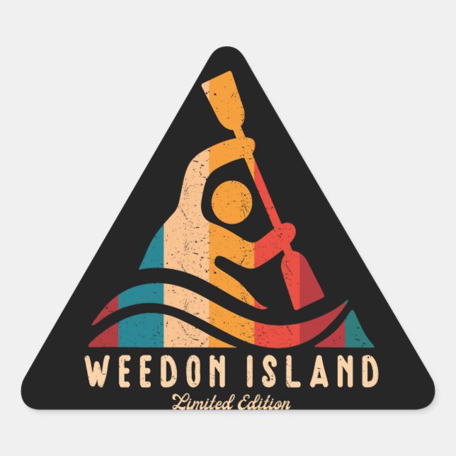 Retro Weedon Island Kayaking Triangle Sticker (Front)