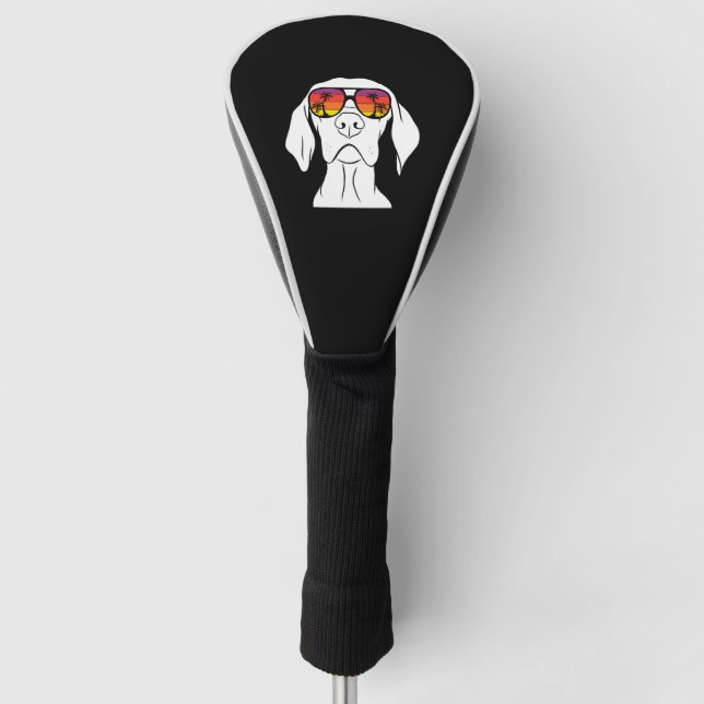 Retro Weimaraner Sunglasses Golf Head Cover (Front)