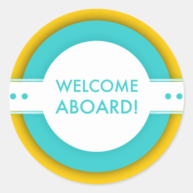 retro welcome aboard classic round sticker (Front)