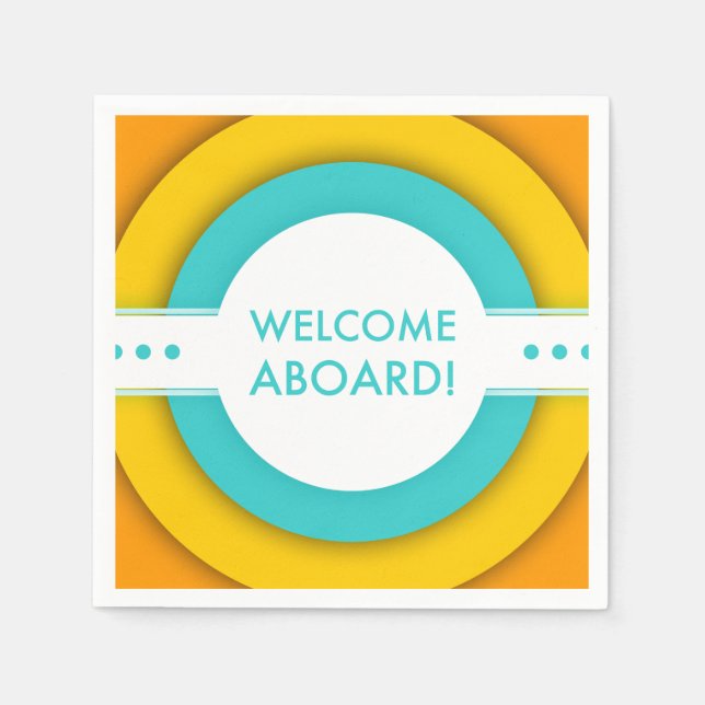 retro welcome aboard napkin (Front)