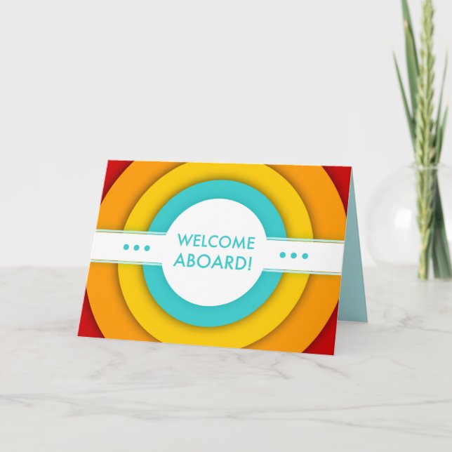 retro welcome aboard photo card (Front)