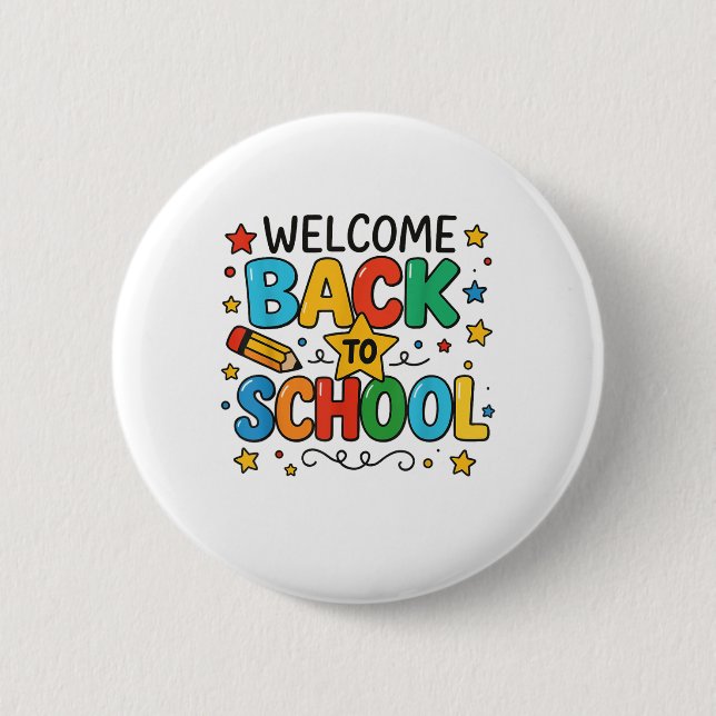 Retro Welcome Back To School Teacher Appreciation  6 Cm Round Badge (Front)