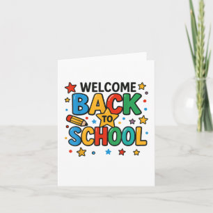 Retro Welcome Back To School Teacher Appreciation Card