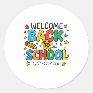 Retro Welcome Back To School Teacher Appreciation  Classic Round Sticker