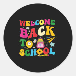 Retro Welcome Back To School Teacher Appreciation Classic Round Sticker