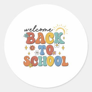 Retro Welcome Back To School Teacher Appreciation  Classic Round Sticker
