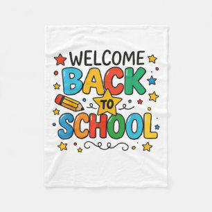Retro Welcome Back To School Teacher Appreciation  Fleece Blanket